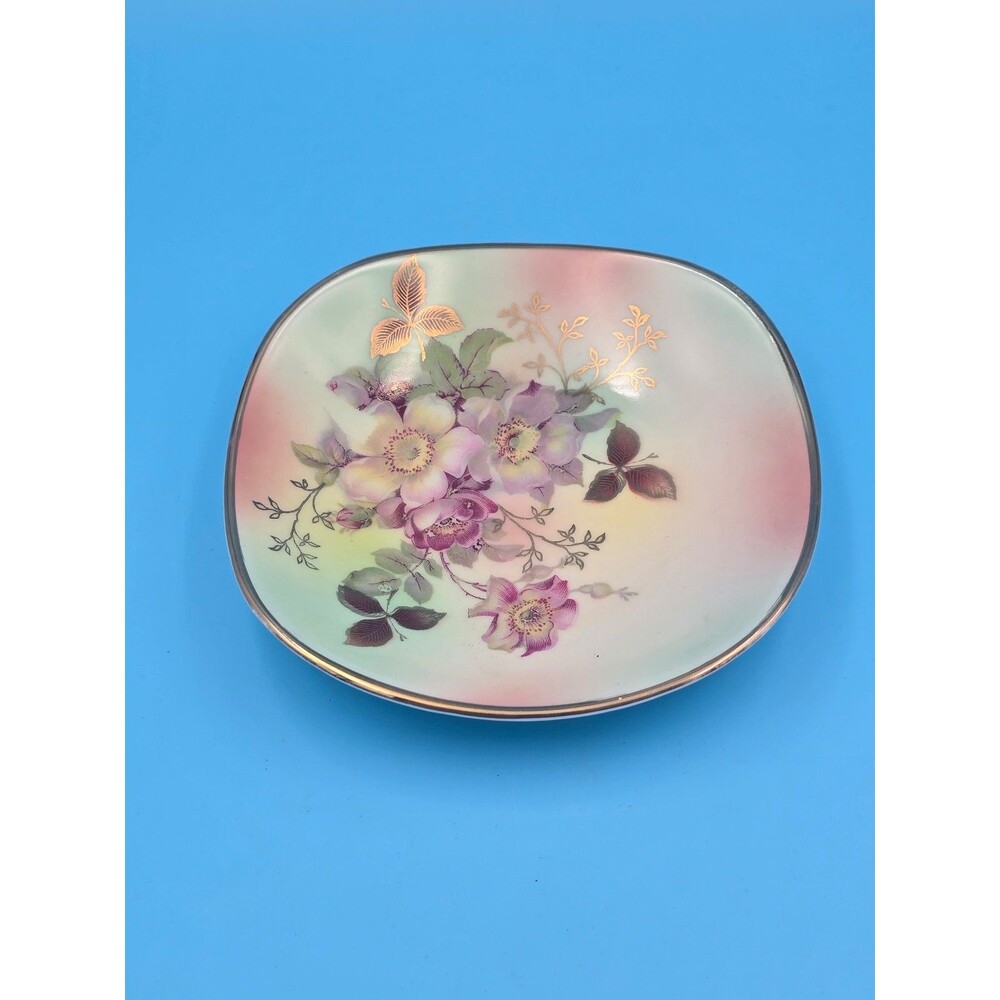 Vintage Bavaria Schumann Arzberg Germany Floral Wild Rose Candy Dish